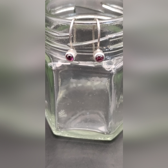 Adorable Pink Tourmaline Sterling Silver Drop earrings - Picture 3 of 4